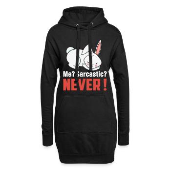 Ich? Sarkastisch? Nie süßes Kaninchen Ostertag - Hoodie-Kleid - Schwarz - Vorne