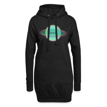 space - Hoodie-Kleid - Schwarz - Vorne