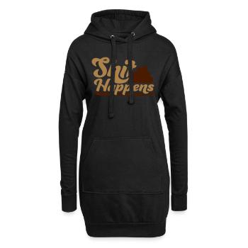 La merde de pile de caca arrive - Sweat-shirt à capuche long Femme - noir - Devant