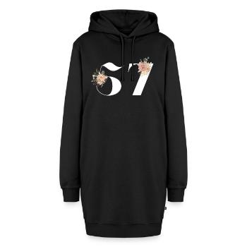 Blumen zum 57-jährigen Jubiläum (Geschenk von 57 Jahren) - Hoodie-Kleid - Schwarz - Vorne