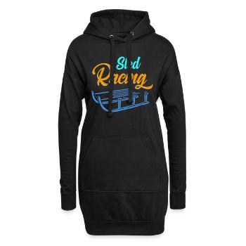 Sled Racing Retro Sledding Designs Present Gift - Hoodie-Kleid - Schwarz - Vorne