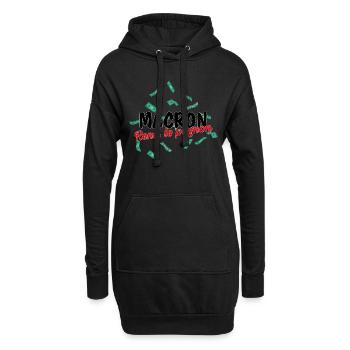 Macron rend le pognon - Sweat-shirt à capuche long Femme - noir - Devant