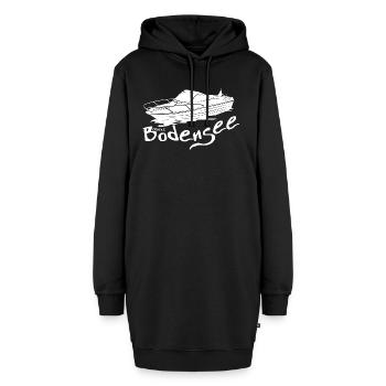 Motorboot weiss - Hoodie-Kleid - Schwarz - Vorne