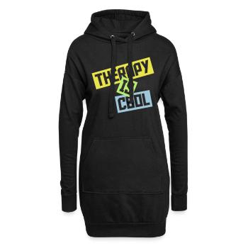 therapy is cool Zitat - Hoodie-Kleid - Schwarz - Vorne