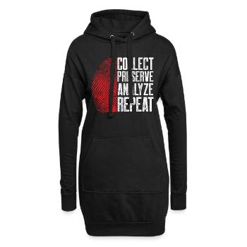Collecter Préserver Analyser Répéter | Médico-légal - Sweat-shirt à capuche long Femme - noir - Devant