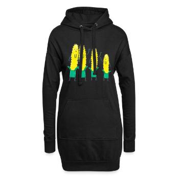 Einen schönen Herbst! Ja, es ist MAIS! - Hoodie-Kleid - Schwarz - Vorne