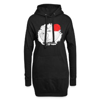 Herz im Inneren, Inneres Herz, Liebe - Hoodie-Kleid - Schwarz - Vorne