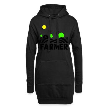 farmer - Hoodie-Kleid - Schwarz - Vorne