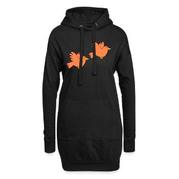 Couleurs d’oiseaux 2 - Sweat-shirt à capuche long Femme - noir - Devant