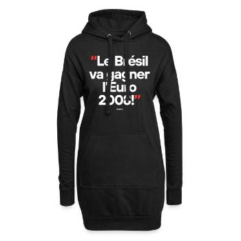 Citation célèbre footballeur - Sweat-shirt à capuche long Femme - noir - Devant