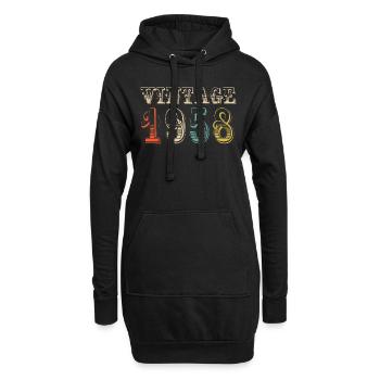 Vintage 1958- 66 th birthday - 66 ans - Sweat-shirt à capuche long Femme - noir - Devant