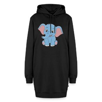 NIEDLICHES ELEFANTENBABY - Hoodie-Kleid - Schwarz - Vorne - AI Model Female 172 light (172cm)