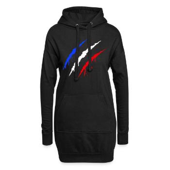 krallen frankreich - Hoodie-Kleid - Schwarz - Vorne