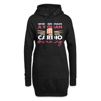 Bold Cardio Drumming Woman Design - Hoodie-Kleid - Schwarz - Vorne
