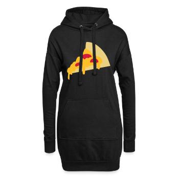 Pizza - Hoodie-Kleid - Schwarz - Vorne
