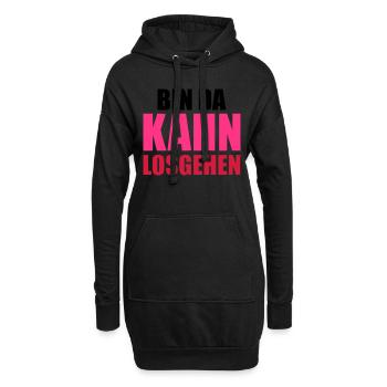 Bin da kann losgehen - Hoodie-Kleid - Schwarz - Vorne