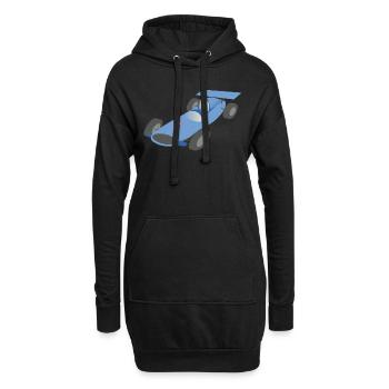 voiture de course - Sweat-shirt à capuche long Femme - noir - Devant