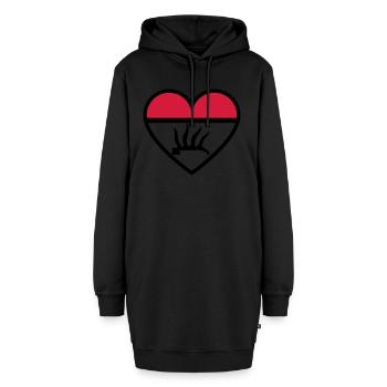 gp - Hoodie-Kleid - Schwarz - Vorne - AI Model Female 172 light (172cm)