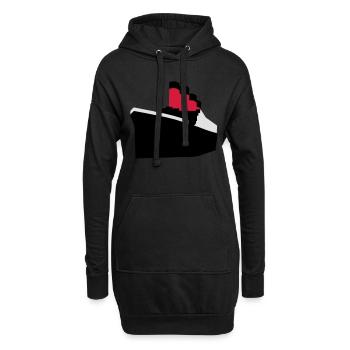 Ozeandampfer Vektor - Hoodie-Kleid - Schwarz - Vorne