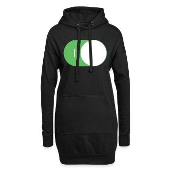 An/Aus Schalter ON/OFF - Hoodie-Kleid - Schwarz - Vorne