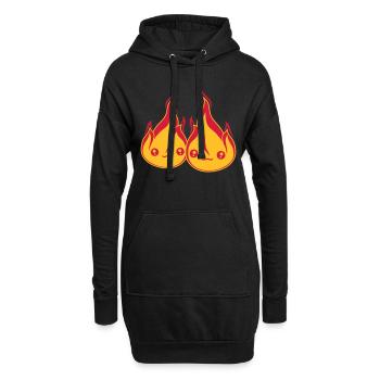 team 2 freunde paar liebe paerchen verliebt gesich - Hoodie-Kleid - Schwarz - Vorne
