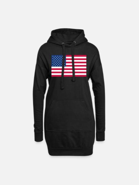 Stars and Stripes - Hoodie Dress - black