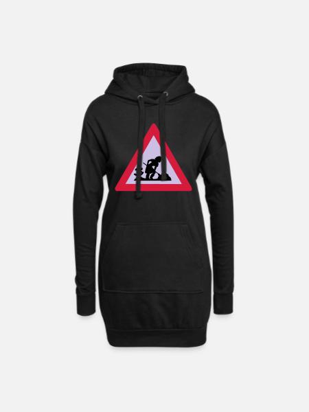baustelle - Hoodie-Kleid - Schwarz