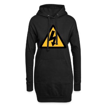 electricien - Sweat-shirt à capuche long Femme - noir - Devant