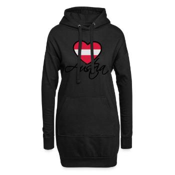 Austria Love Heart - Sweat-shirt à capuche long Femme - noir - Devant