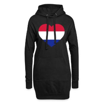Netherlands Heart - Hoodie-Kleid - Schwarz - Vorne