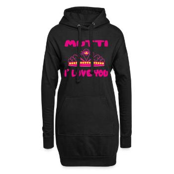 Mutti i love you - Sweat-shirt à capuche long Femme - noir - Devant