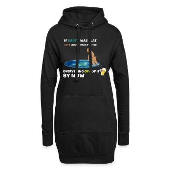 Si la Terre était plate - Sweat-shirt à capuche long Femme - noir - Devant