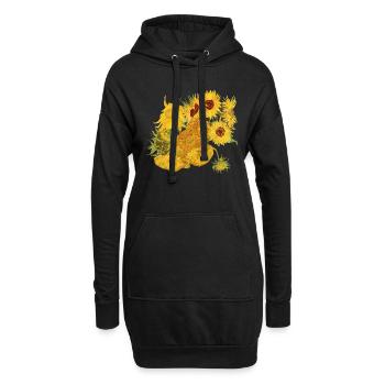 Vincent van Gogh Sonnenblumen Sunflowers Art Kunst - Hoodie-Kleid - Schwarz - Vorne