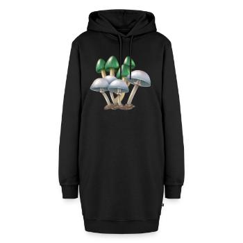 champignons purée de champignons - Sweat-shirt à capuche long Femme - noir - Devant