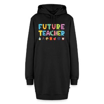 Future Teacher - Hoodie-Kleid - Schwarz - Vorne