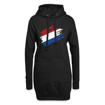 Niederlande Holland Flagge Kratzer - Hoodie-Kleid - Schwarz - Vorne