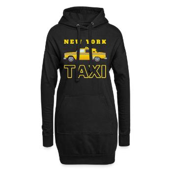 new york city taxi jaune - Sweat-shirt à capuche long Femme - noir - Devant