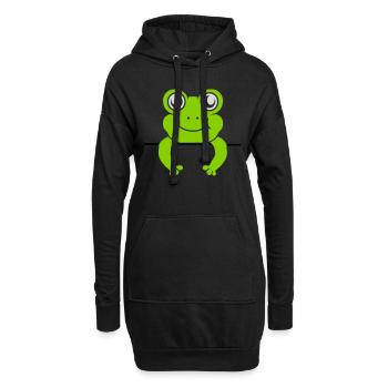 Frog Wall Shield Bande dessinée - Sweat-shirt à capuche long Femme - noir - Devant