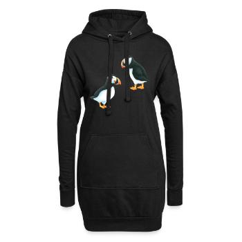 Macareux - Sweat-shirt à capuche long Femme - noir - Devant