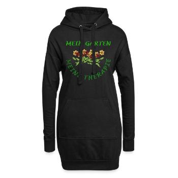 Ich brauche keine Therapie, ich habe meinen Garten - Hoodie-Kleid - Schwarz - Vorne