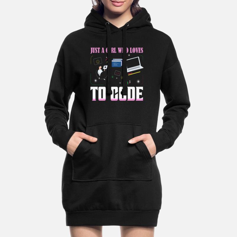 Just A Girl Who Loves To Code Coding Software Hoodie-Kleid