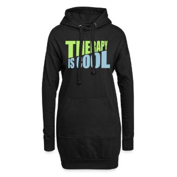 therapy is cool Zitat - Hoodie-Kleid - Schwarz - Vorne
