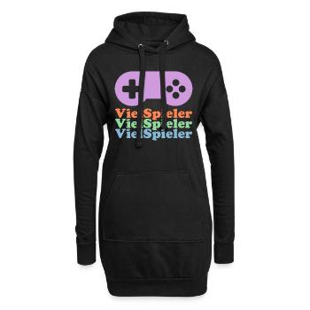 Viel-Spieler - Hoodie-Kleid - Schwarz - Vorne