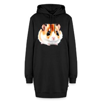 Mignon Cartoon Hamster Love Pet 9 - Sweat-shirt à capuche long Femme - noir - Devant