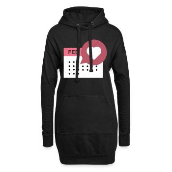 Calendrier du cœur - Sweat-shirt à capuche long Femme - noir - Devant
