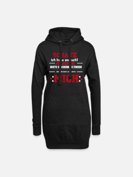 Schatz ich habe versucht das perfekte Geschenk für - Hoodie-Kleid - Schwarz