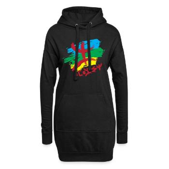 Drapeau Amazigh (Amazigh inside) - Sweat-shirt à capuche long Femme - noir - Devant