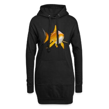 Goldfisch - Hoodie-Kleid - Schwarz - Vorne