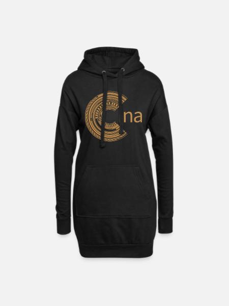 Für Ina - Hoodie-Kleid - Schwarz