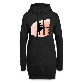 Danse Musique de danse - Sweat-shirt à capuche long Femme - noir - Devant